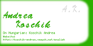 andrea koschik business card